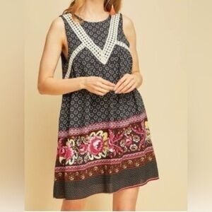 Entro sleeveless floral relaxed fit dress S NEW